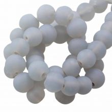 Perles En Verre Matt (6 - 7 mm) Chalk Grey (35 pièces)