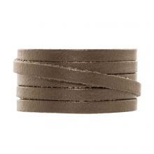 Cuir Plat DQ (5 x 2 mm) Metallic Mocha (1 mètre)