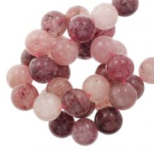 Perles Quartz Fraise (12 mm) 33 pièces