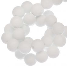 Perles Acryliques Mat (8 mm) White (100 pièces)