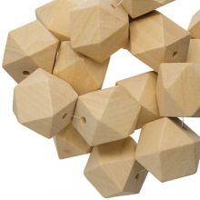 Perles en Bois Naturel Cube  (30 mm) 5 pièces