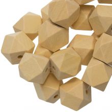 Perles en Bois Naturel Cube (22 mm) 25 pièces