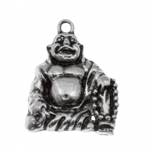 Breloque Buddha (28 x 22 mm) Argent Antique (5 pièces)