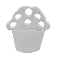 Breloque Acier Inoxydable Petit gâteau (11 mm) Argent Antique (4 pièces)