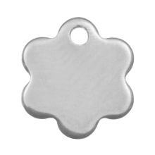 Breloque Acier Inoxydable Fleur (9 x 8 mm) Argent Antique (20 pièces)