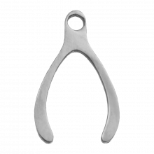 Breloque Acier Inoxydable Wishbone (14 x 9 mm) Argent Antique (4 pièces)