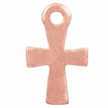 Breloque Croix (14 x 10 mm) Or Rose (25 pièces)