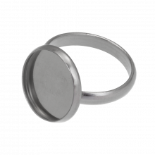 Bague Réglable Acier Inoxydable (14 mm) Argent Antique (5 pièces)