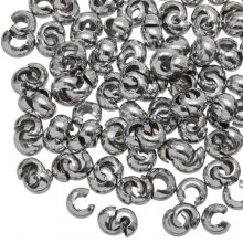 Caches Perles à Écraser (5 mm) Argent Antique (25 pièces)  