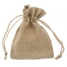 Sachet Toile de Jute (9 x 7 cm) Khaki (10 pièces)