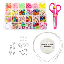 Kit Bijoux Enfants - Perles Acryliques et Outils 'Mix Color'