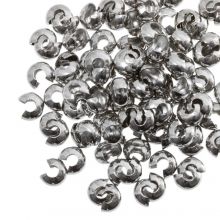 Caches Perles à Écraser (4 mm) Argent Antique (25 pièces)  