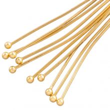 Clous Tête Boule Acier Inoxydable  (40 x 0.6 mm) Gold (25 pièces) 