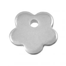 Breloque Acier Inoxydable Fleur (7 x 7 mm) Argent Antique (25 pièces)