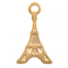 Breloque Acier Inoxydable Tour Eiffel (12 x 7 mm) Or (10 pièces)