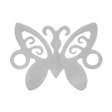 Connecteur Bijoux Acier Inoxydable Papillon (12 x 9 mm) Argent Antique (5 pièces)