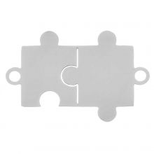 Connecteur Bijoux Acier Inoxydable Puzzle (21 x 13 mm) Argent Antique  (5 pièces)