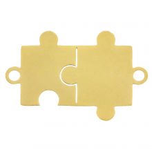 Connecteur Bijoux Acier Inoxydable Puzzle (21 x 13 mm) Or (5 pièces)